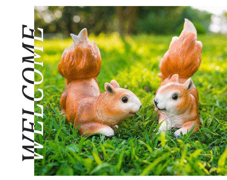 园林摆件花园庭院装饰仿真爬树小松鼠摆件创意工艺品树脂动物雕塑松鼠