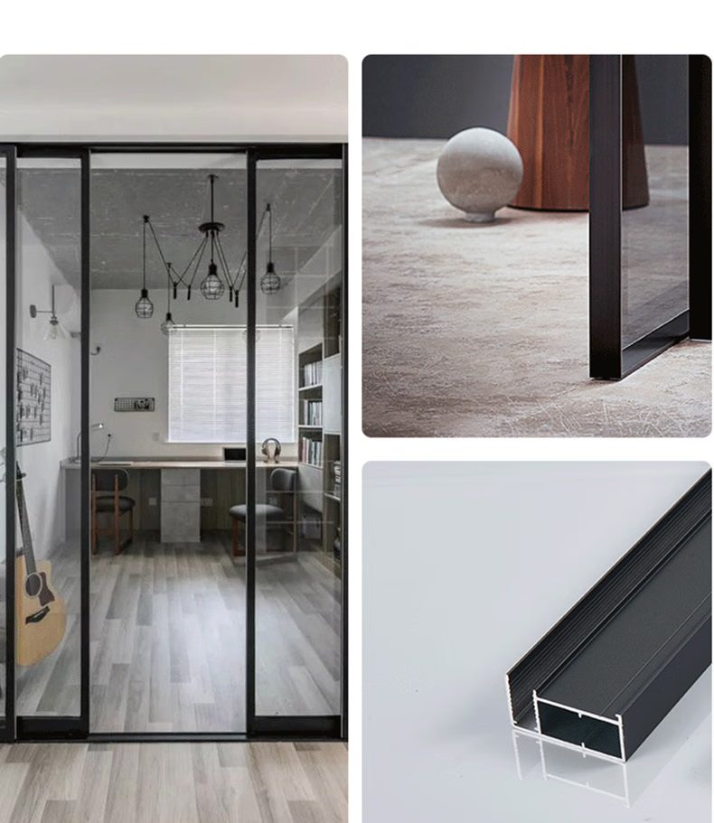 极窄边框推拉门直销雅尚轻奢极简玻璃移门吊趟三联动多联动吊轨极窄