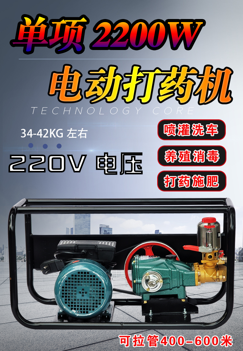 220v电动高压打药机农用果树园林消毒雾化喷雾器农药喷洒机器新式220v