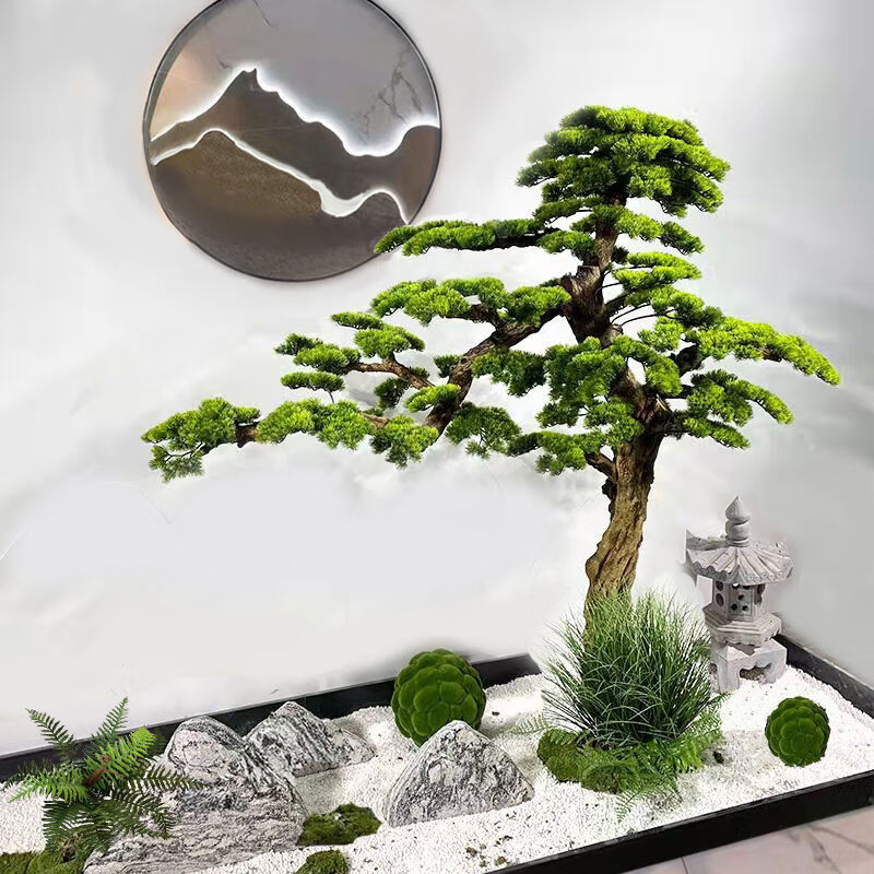 【现货直发】仿真迎客松松树罗汉松假松树造型仿真树假树装饰楼梯商场