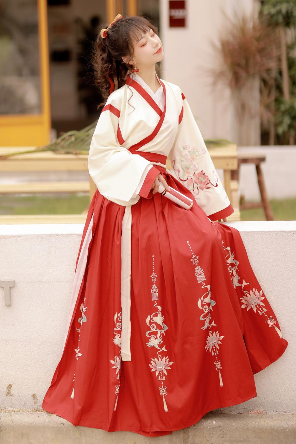 马面裙全套夏季古风汉服一片式齐腰襦裙刺绣半裙大集合百搭长款跳舞下