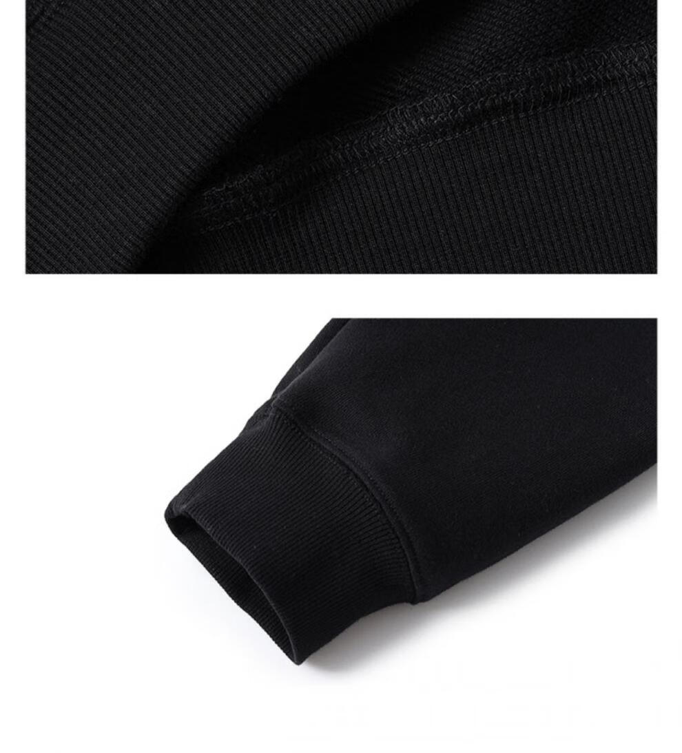 climax vision袖子织带条纹拼接拉链开衫连帽卫衣情侣帽衫外套 黑色 s