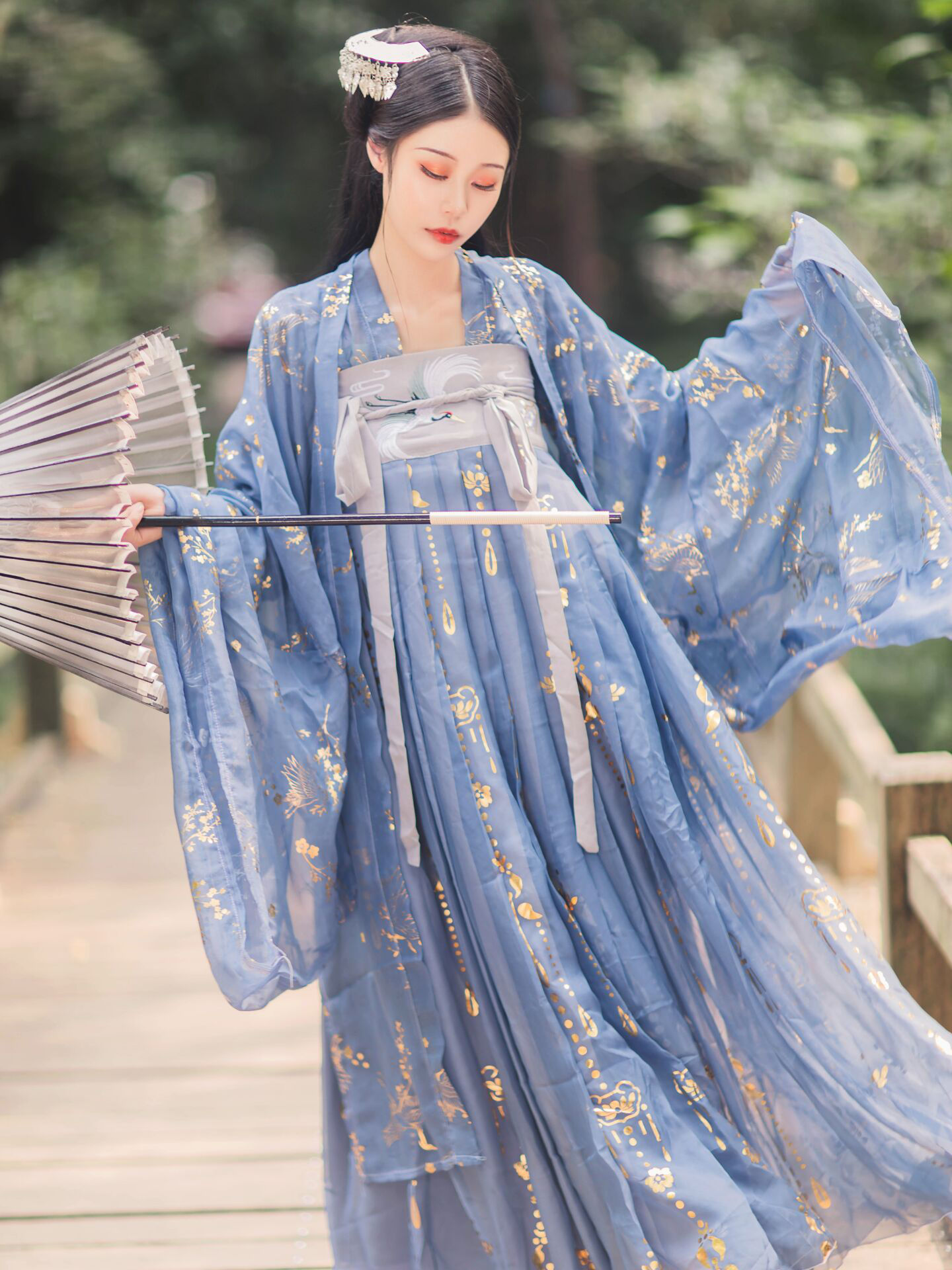 重回汉尚汉唐华莲卿莫负千山云鹤汉服女装齐胸襦裙六正版正品 白云鹤