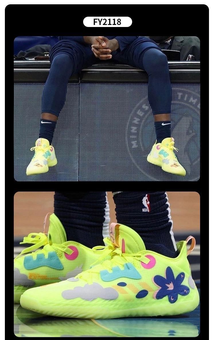 哈登5代莆田纯原篮球鞋糖果新年粉色正版气垫实战耐磨防滑运动鞋荧光