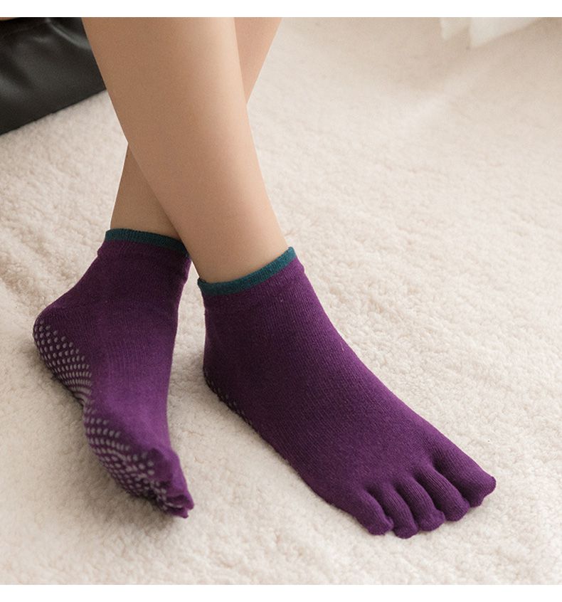 美樱宜五指袜女瑜伽袜子防滑袜普拉提蹦床初学者运动健身瑜珈脚趾袜