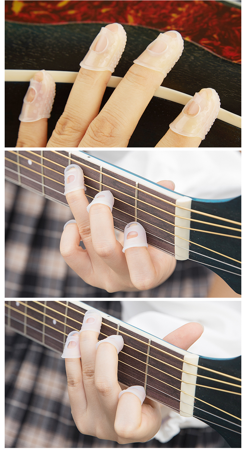 吉他指套左手防痛护手尤克里里指尖贴套护指弹手指保护套吉他配件建议