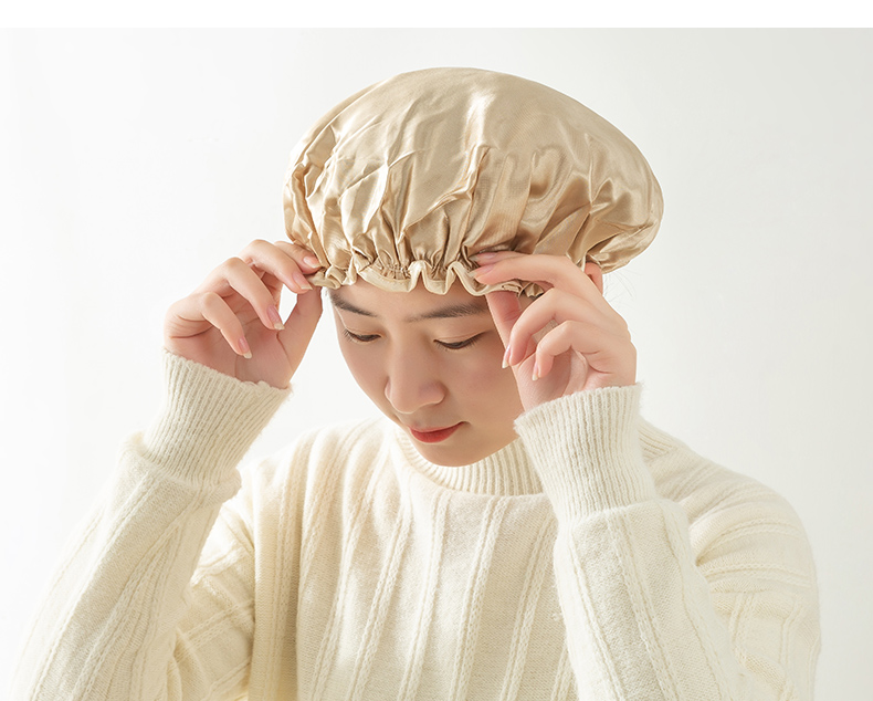 皓适天生态家居同款浴帽双层女款头发罩淋浴头套帽子沐浴发套防油烟发