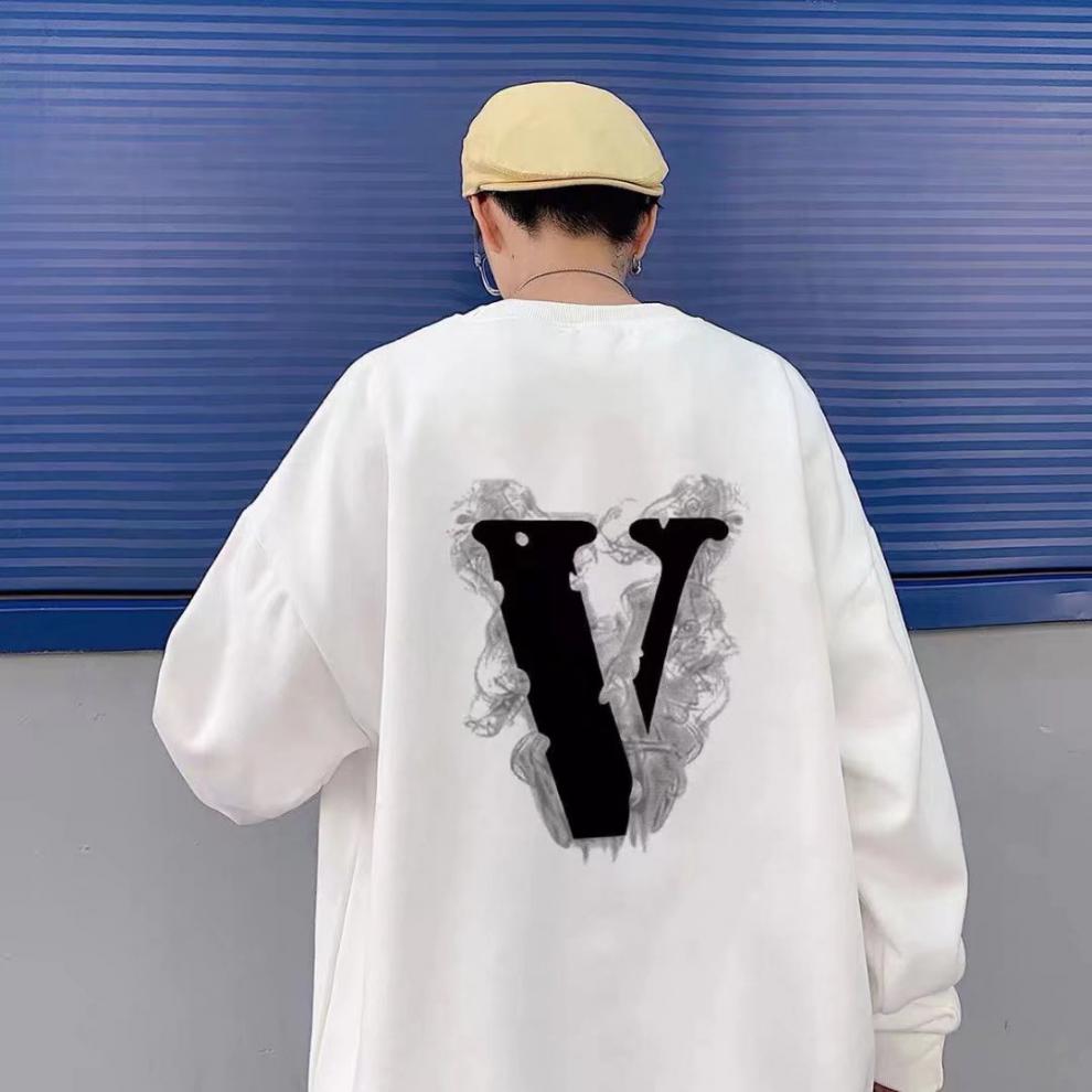 协宾美式卫衣男2022新款潮牌v字印花卫衣男女春季宽松bf慵懒风学生ins