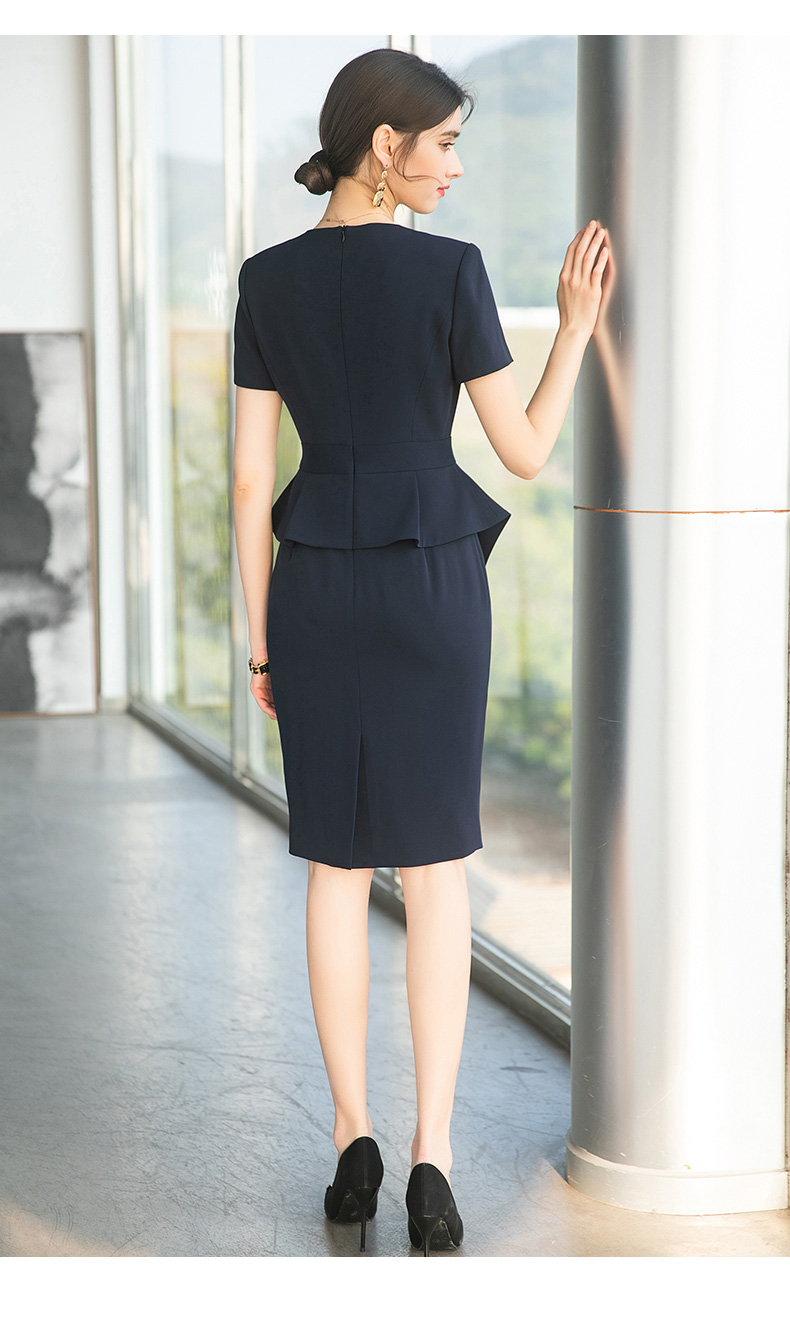 ad职业连衣裙感制服套装女工作服礼仪接待工装收腰显瘦西装裙连衣裙s