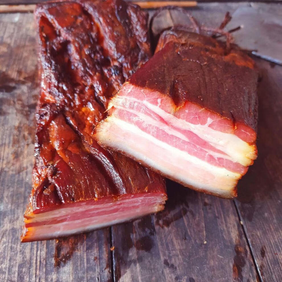 直播柴火腊肉五花肉整条烟熏土猪猪脚香肠农家湖南特产赛四川五花腊肉