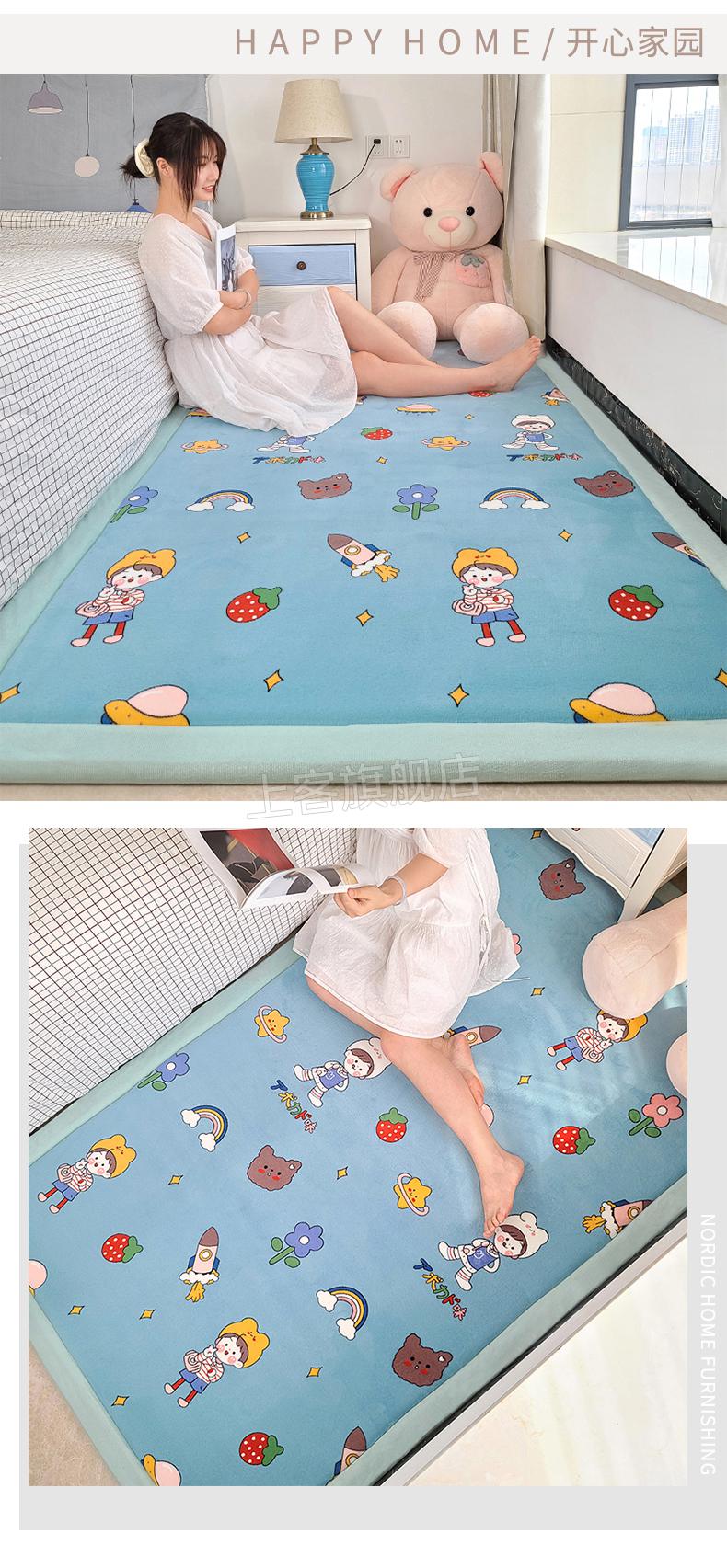 婴儿防摔垫床边拼接卧室地垫满铺床边加厚婴儿宝宝防摔垫儿童房间床下