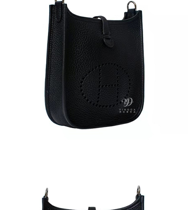 爱马仕(hermes) 女包 evelyne16 银扣 单肩斜挎包 黑色 黑色/black