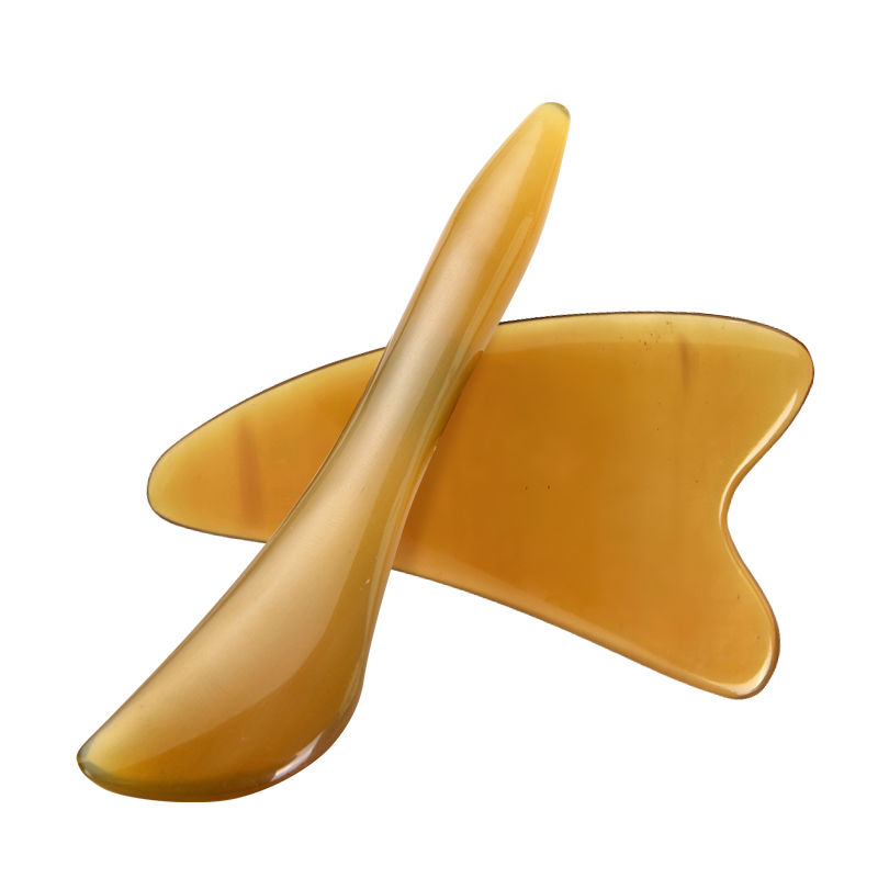 合心水眼部拨筋棒刮痧板面部脸部美容棒天然牛角刮痧板全身通用套装