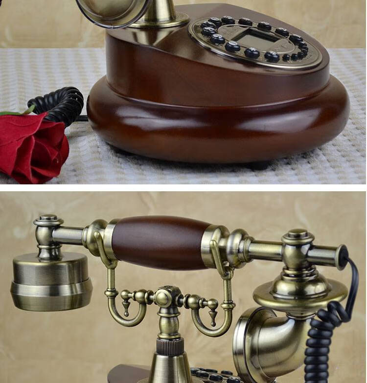 欧式复古老式转盘电话机美式仿古家用座机时尚创意电话无线插卡 背光