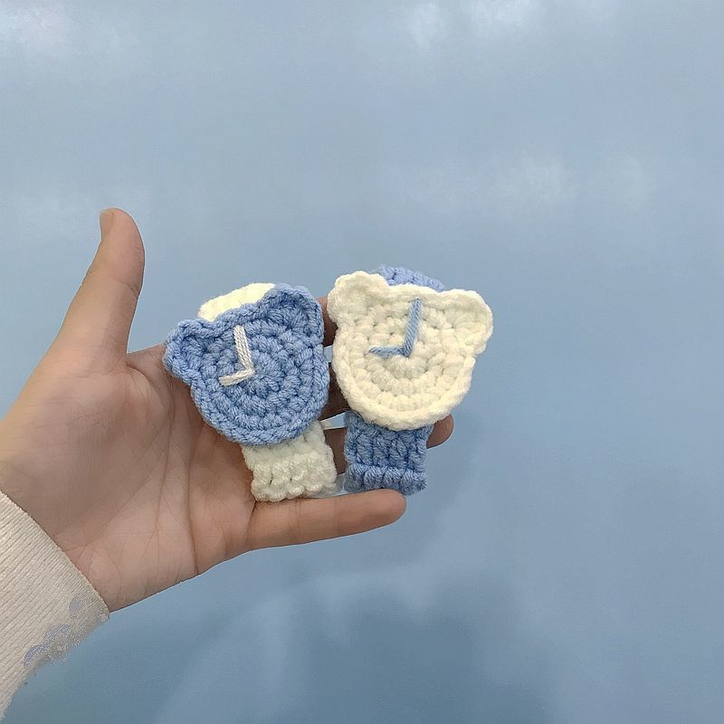 固质服饰配件毛线编织手环成品手工编织手环小熊diy手表创意手编毛线