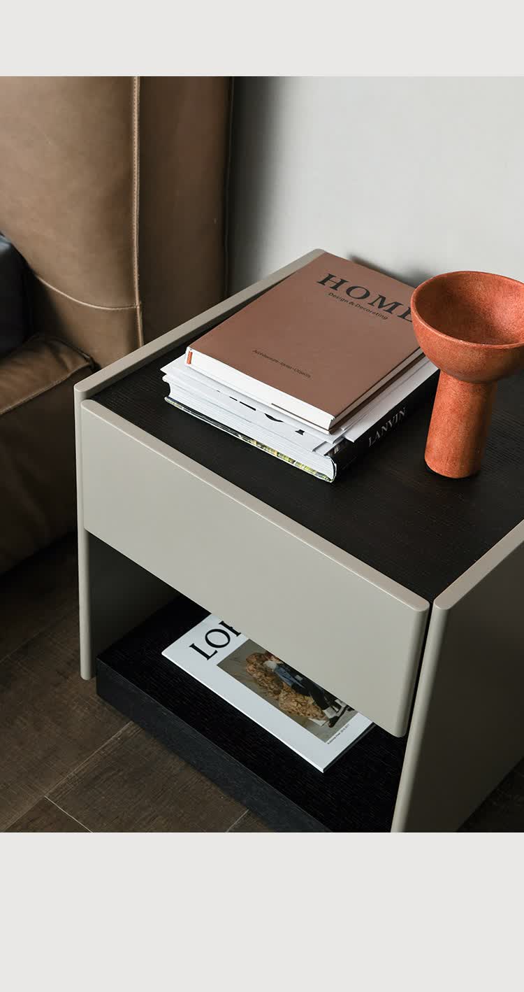 罗森朗 北欧后现代极简床头柜卧室简约小型简易床头收纳柜钢琴烤漆储