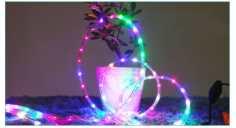 led彩灯闪灯串灯满天星圆二线烧烤大排档招牌灯七彩户外防水灯带7彩色