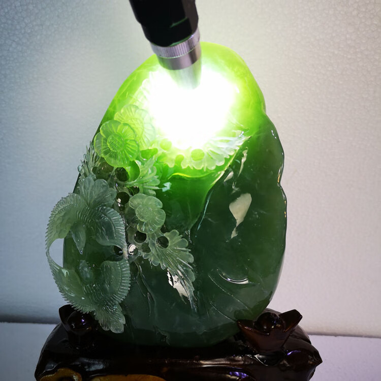 珠观玉赏 岫玉玉石原石奇石观赏摆件喜上眉梢家居商务节假日礼品 绿色