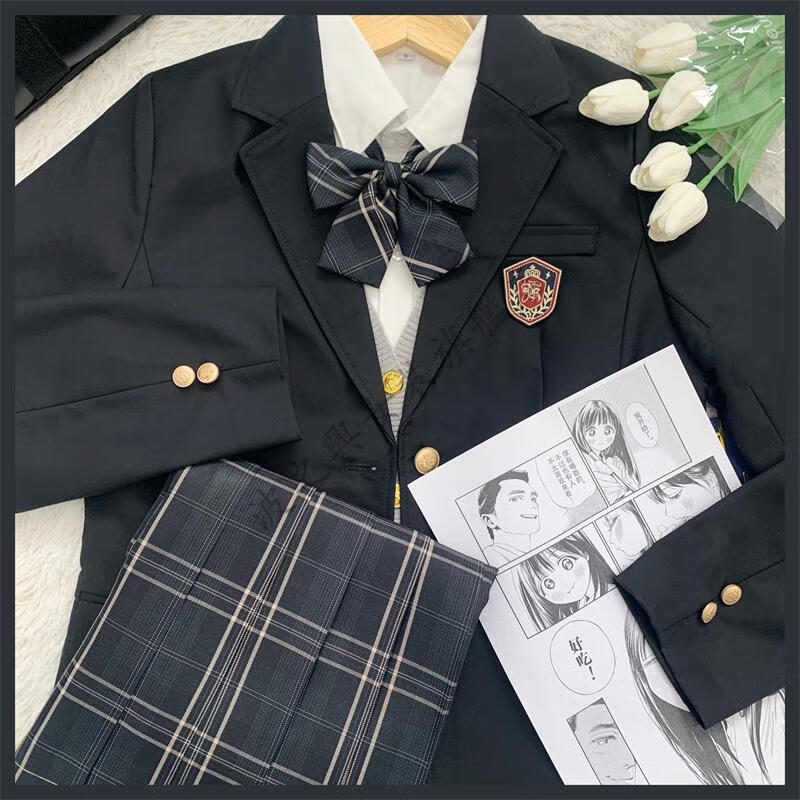 【秋上新】小田町jk原创设计西装格裙毛衣背心刺绣衬衫全套制服秋冬jk