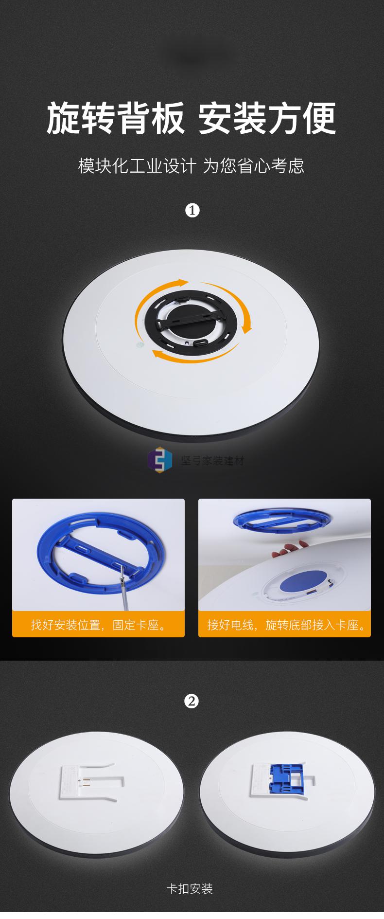 led三防吸顶灯防水防潮防虫圆形卫生间阳台厨房过道卧室灯白色50cm68