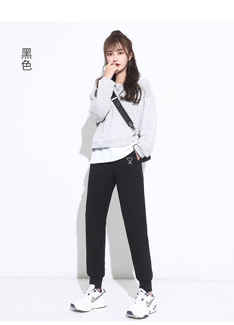 女灰色运动裤女夏宽松束脚哈伦裤子春秋季新款百搭显瘦萝卜休闲卫裤