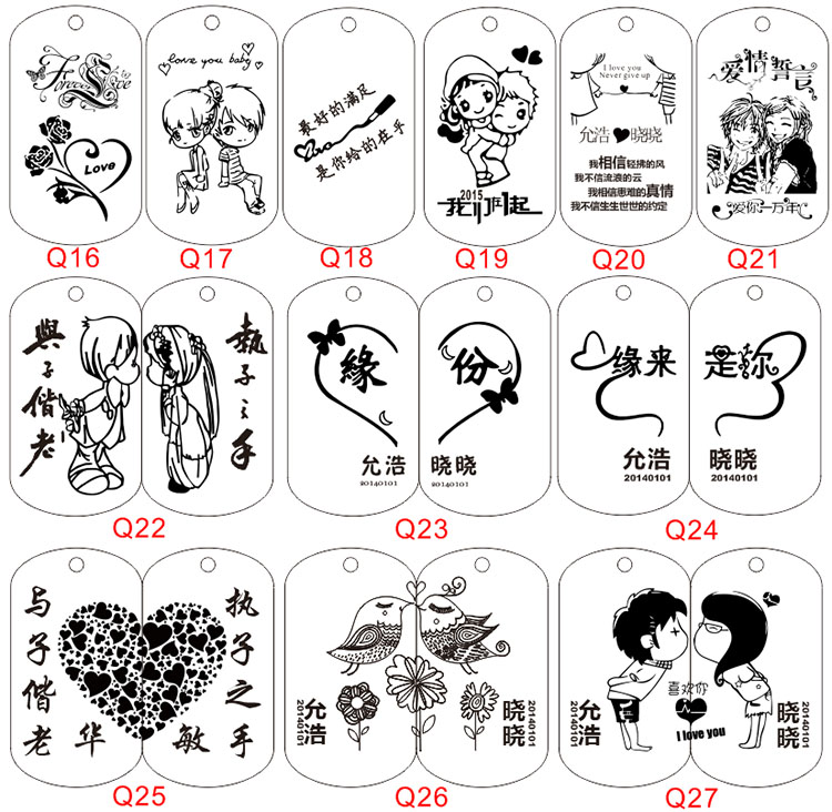 【提伯斯】定制刻字照片项链美国大兵军牌项链身份牌子男士情侣订做