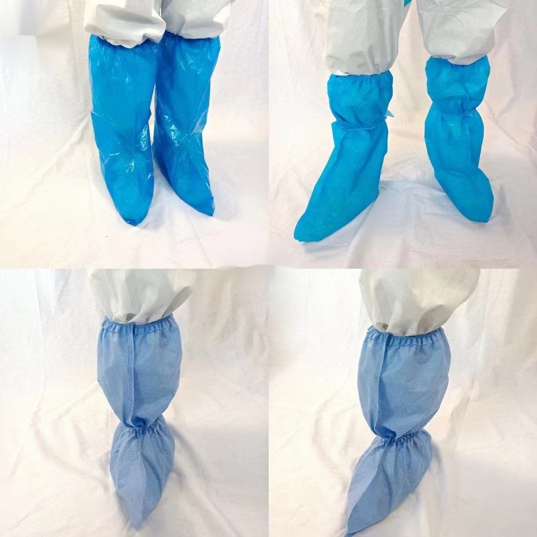 【jd健康】防护隔离衣服配套医用鞋套一次性中高筒靴套加厚耐磨脚套