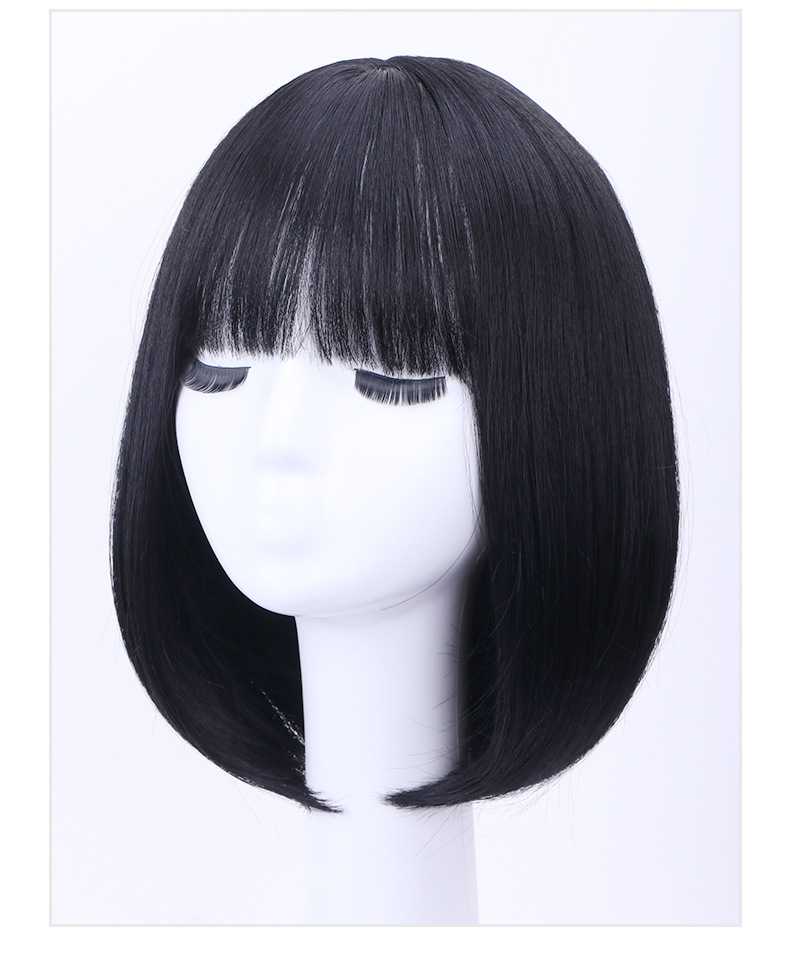 唐妮假发女短发漫画齐刘海假头套自然逼真bobo头网红空气刘海短卷假发