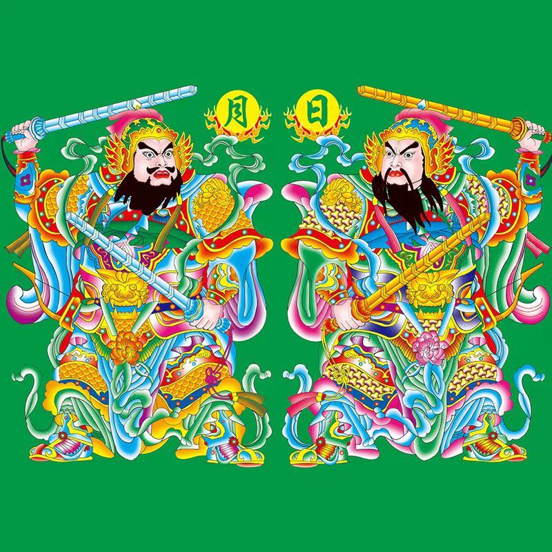 守孝春联绿色对联喜庆词蓝紫色春联思念亲人怀念先辈绿色门神春节守孝