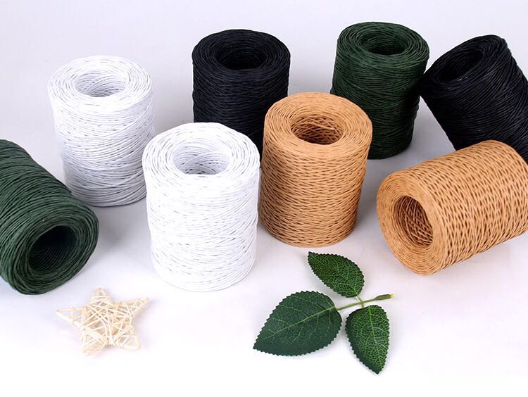 阁缘纸绳200米细铁丝扎丝花艺包装花束捆绑绳麻绳手工绑带绳子绿色200