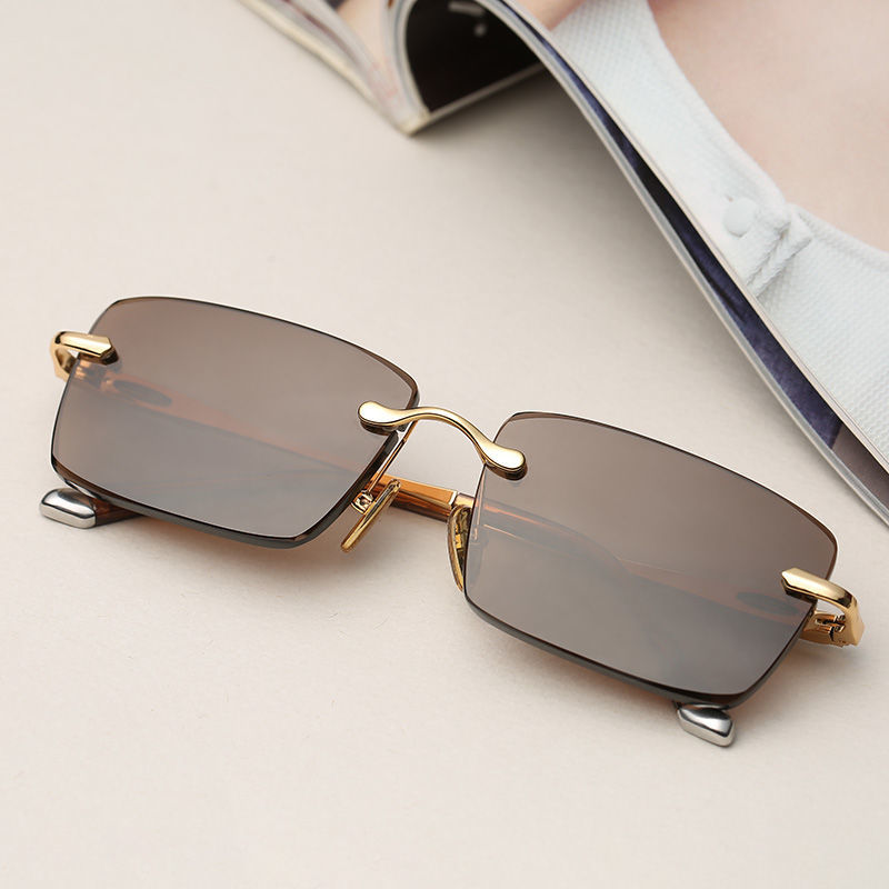 密特骄无框切边水晶玻璃眼镜太阳镜男清凉养眼墨镜钓鱼开车司机镜专用