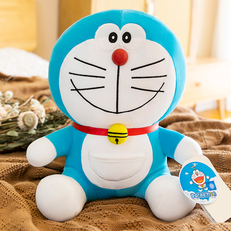 机器猫公仔毛绒玩具哆啦a梦玩偶猫咪布娃娃床上生日礼物女孩浅蓝色