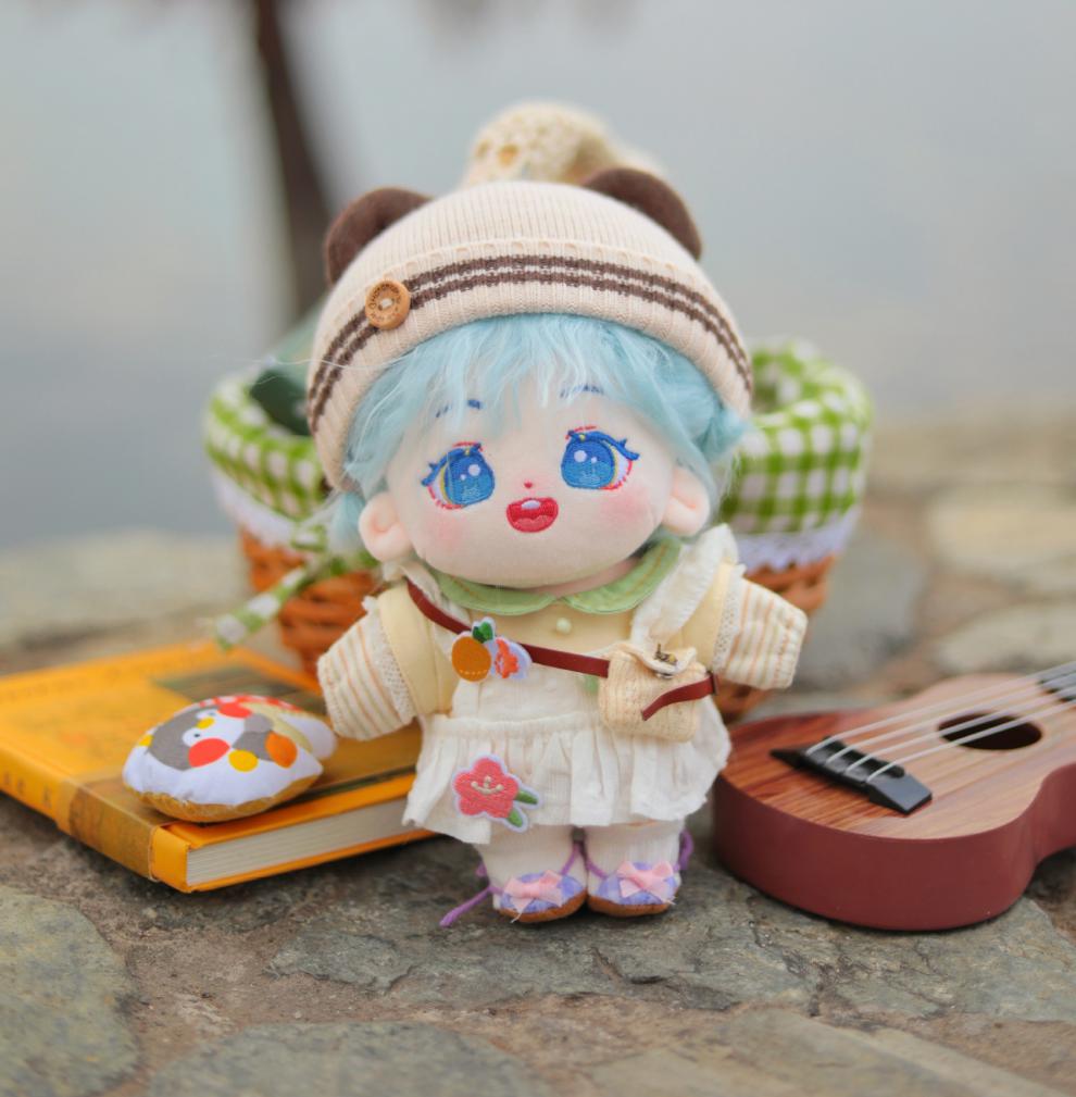 毛绒公仔可爱20厘米棉花娃娃衣服小羊公仔裸娃人形公仔玩偶炸毛娃娃送