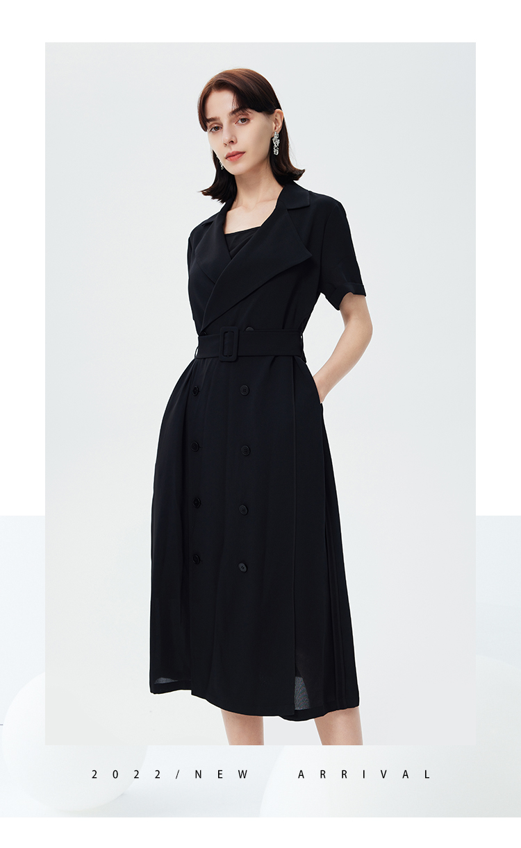 goobgsgb谷邦连衣裙2022年新款夏季新款v领收腰显瘦长裙女休闲茶歇裙