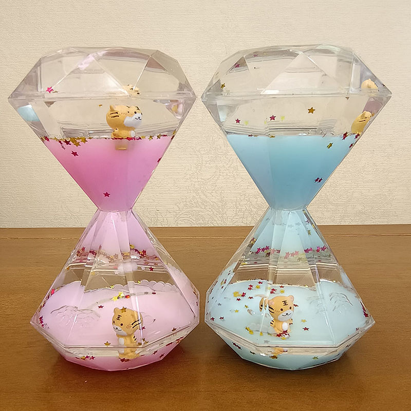 油漏玩具创意液体沙漏动物油水滴液体沙漏摆件动感计时器儿童礼物 奶