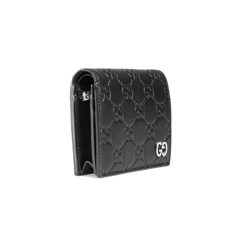 古驰gucci男士钱包guccisignature皮革饰金属gg细节卡包预售情人节520