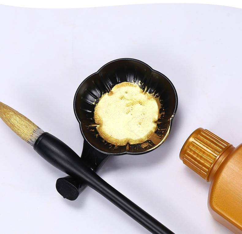 婕染 金墨汁500g书画墨汁书法专用金粉抄写心经国画彩墨银墨水朱砂