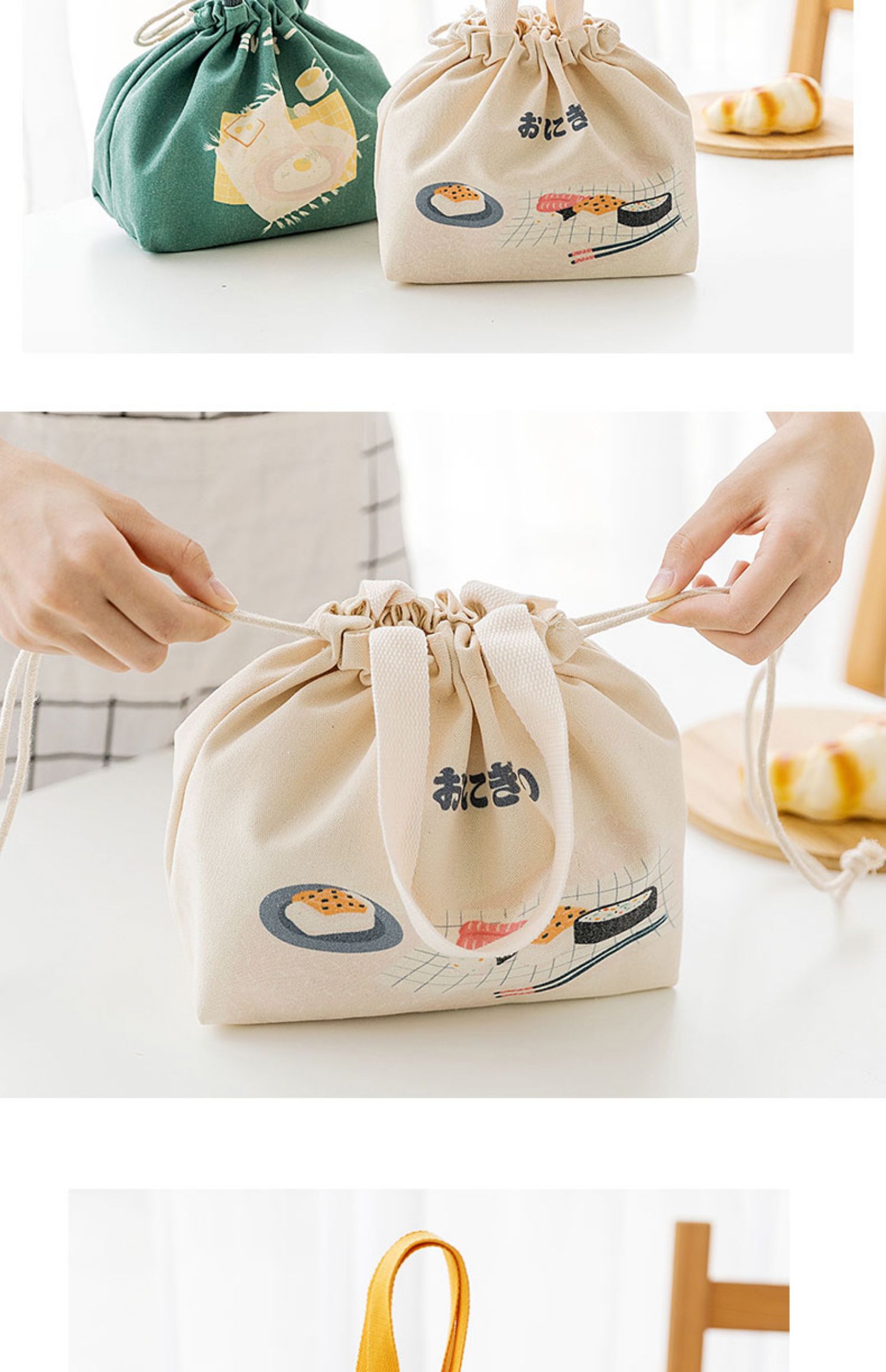 【京选新物】高品质日系手提保温袋学生带饭餐盒便当包日式铝箔冷藏