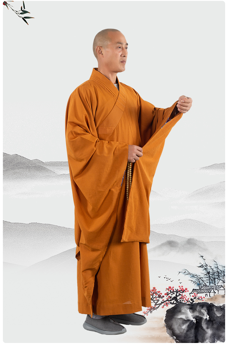 qiaokuo僧衣海青居士服男女款禅修服海清僧服和尚衣袈裟广袖大袖夏季