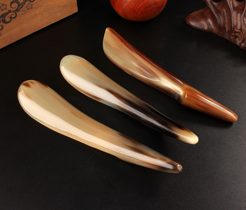 壮姑娘 牛角刮痧板刮痧棒拔筋棒点穴按摩棒背部腿部拔经棒美容棒面部