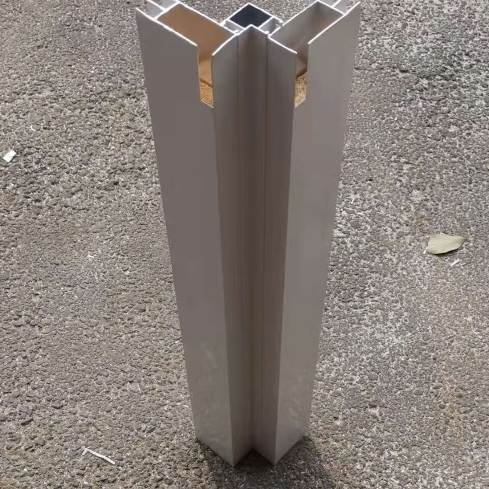 瓷砖橱柜铝合金型材加厚转角山型槽立柱封边槽山型u型立柱灶台拐角三