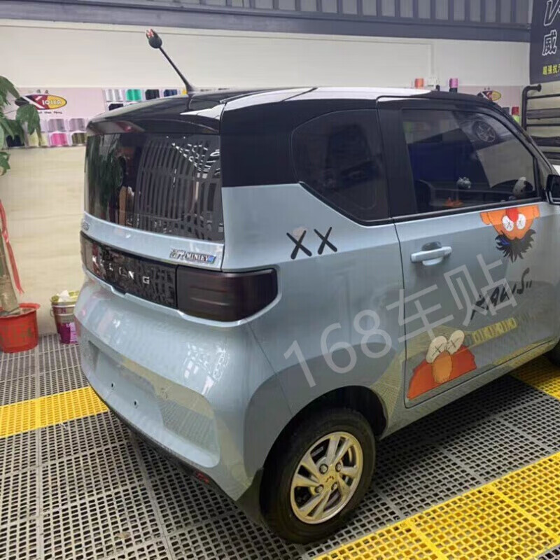 定製五菱宏光mini車頂膜迷你miniev車頂改色膜貼專用外觀改裝黑頂白頂