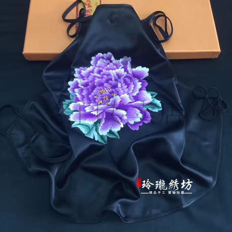 高档品牌苏州刺绣苏绣成品真丝刺绣女成人肚兜纯手工刺绣本命年内衣红
