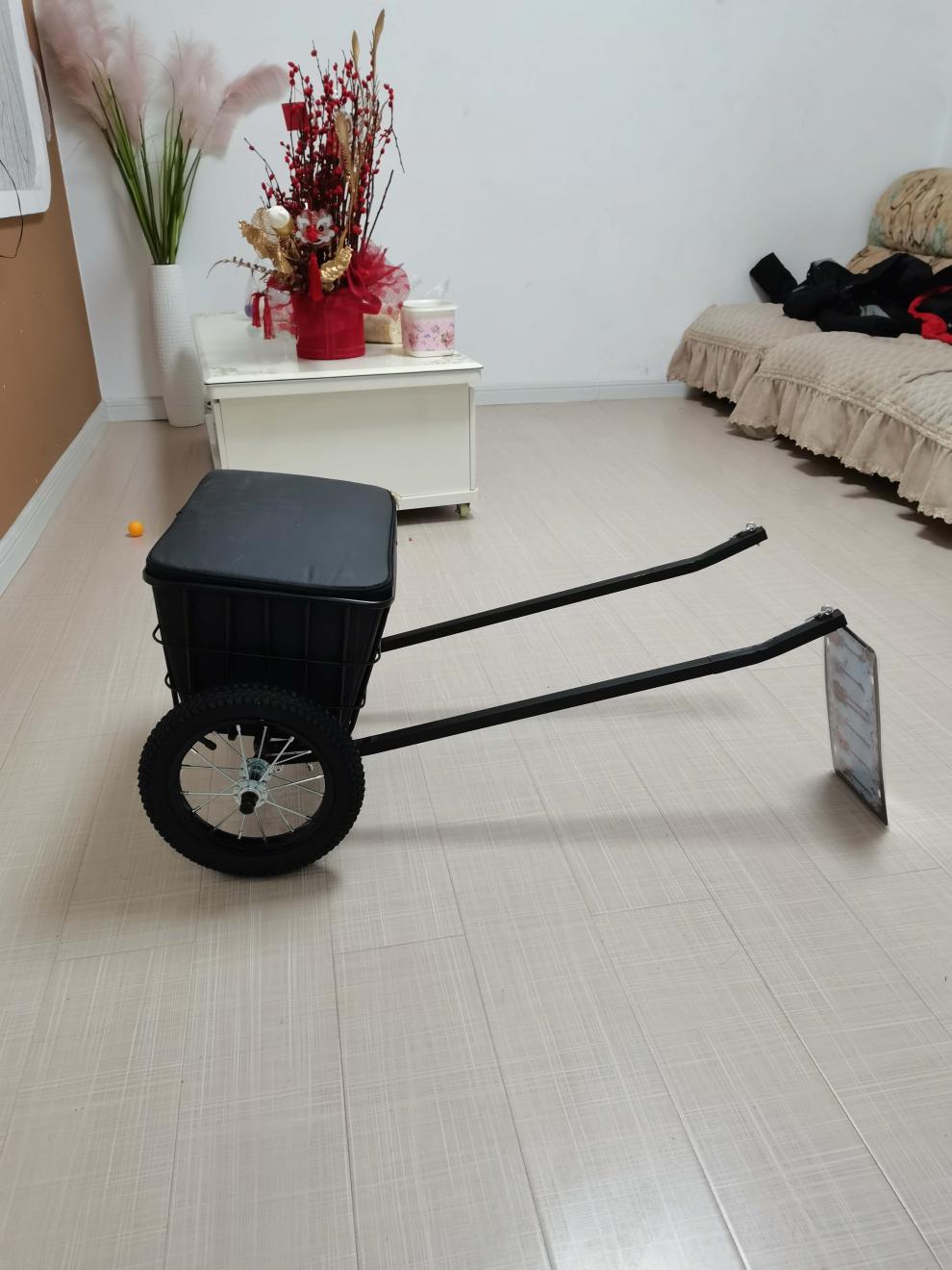 狗拉车买菜中型犬拉车 柴犬德牧 买菜工作犬拖车 柴犬 边牧狗车