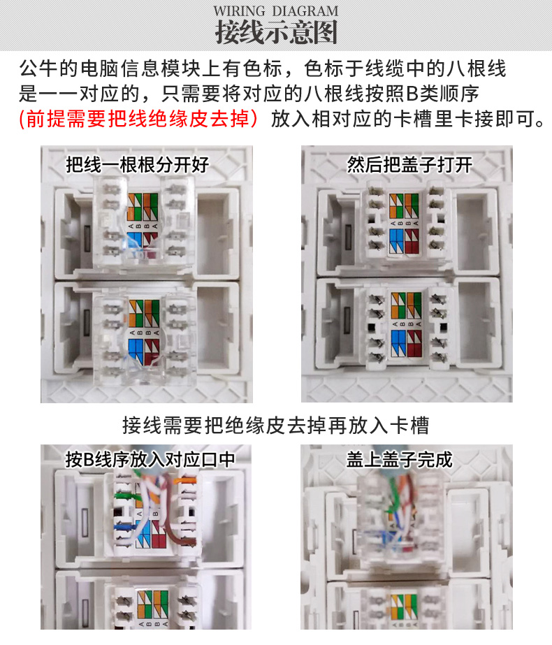 公牛网络模块接法图解图片