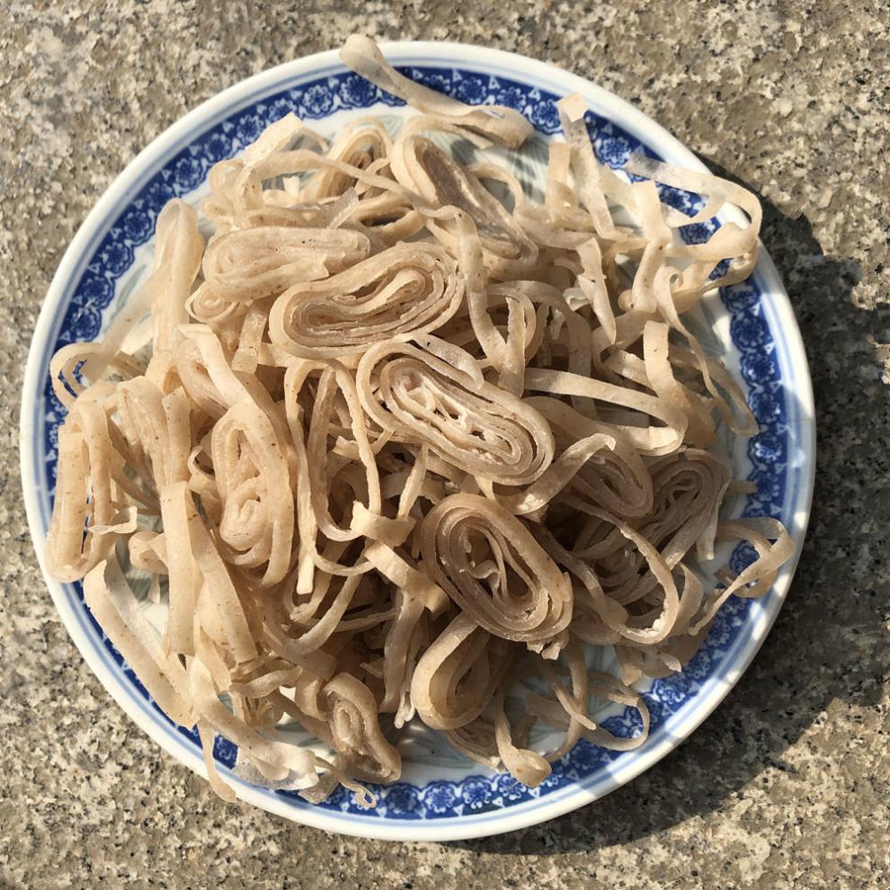 江西都昌手工荞麦豆皮豆丝粉皮农家豆粑干货豆皮子湖北豆折500g 1斤