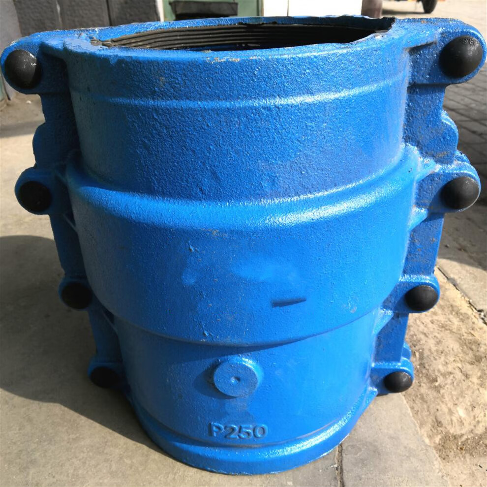 承口哈夫节大肚承插口pvc/pe管球磨铸铁抱箍抢修器接头漏水堵漏器 dn