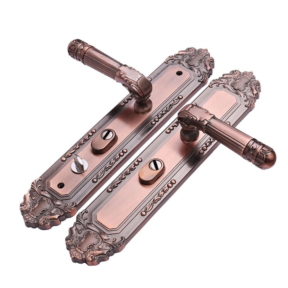 防盗门通用型大门拉手固定把手单活双活家用复古锁铝合金门锁右开外把