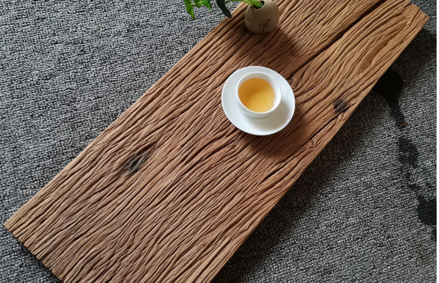 梧珑老榆木原生态实木干泡茶盘茶托整块风化木板茶台老木头拍照背景板