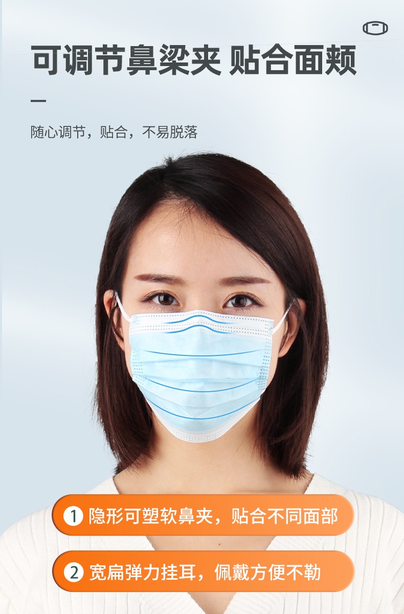 恒明医疗外科口罩独立包装医生医疗医护专用一次性三层共60只医用外科